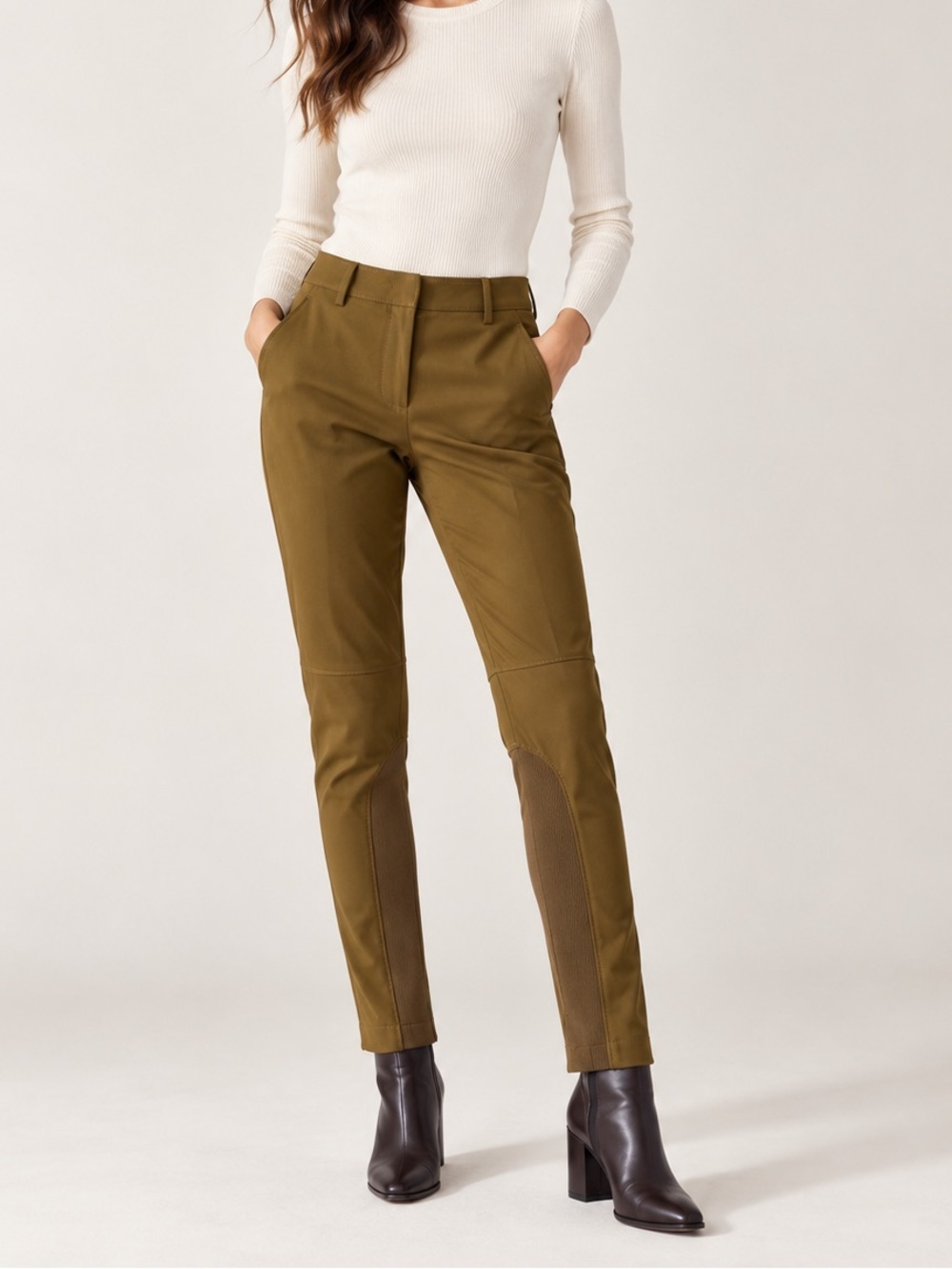 Tibi Anson Stretch Rib Insert Loden Riding Pants Equestrian Jodhpur Size 4